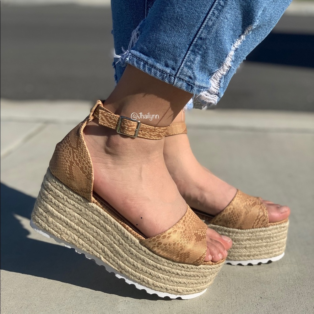 Nude Snake print Espadrille - Picture 7 of 7